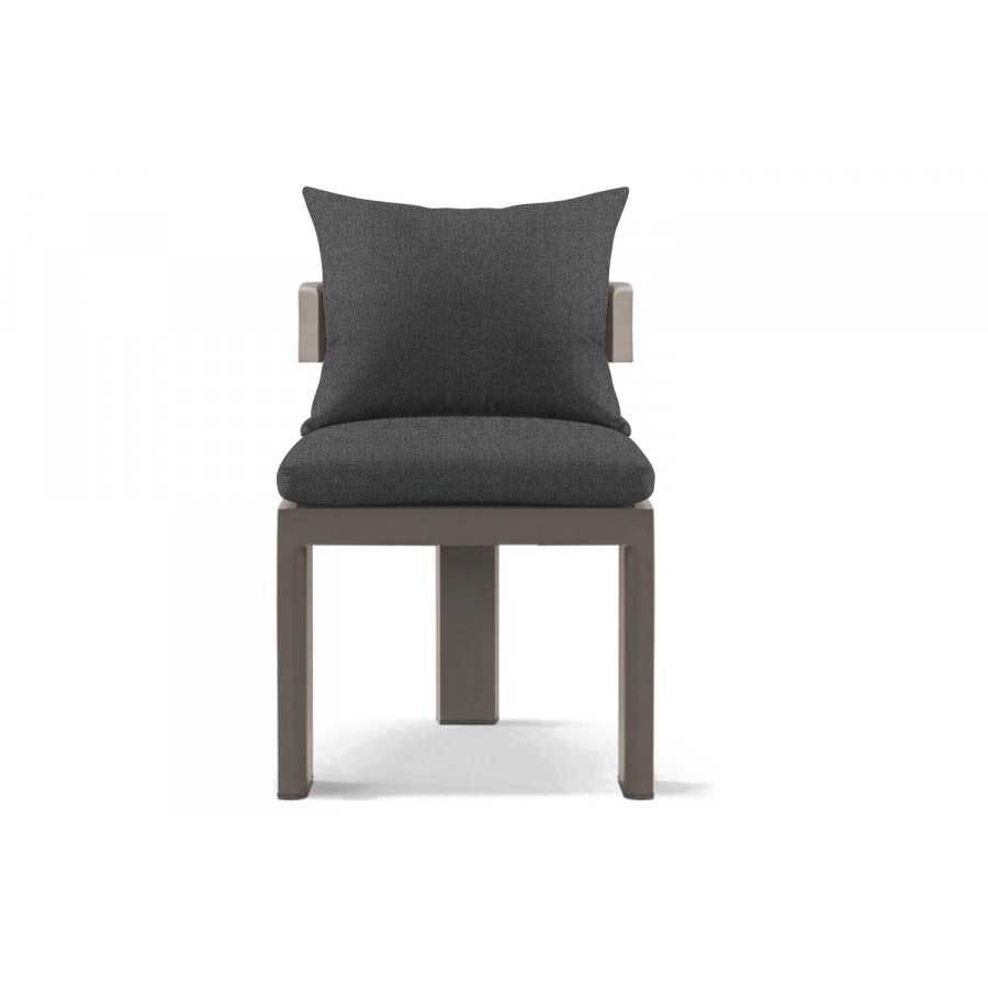 Harbour Victoria Armless Dining Chair - Aluminum Taupe, Siesta Slate
