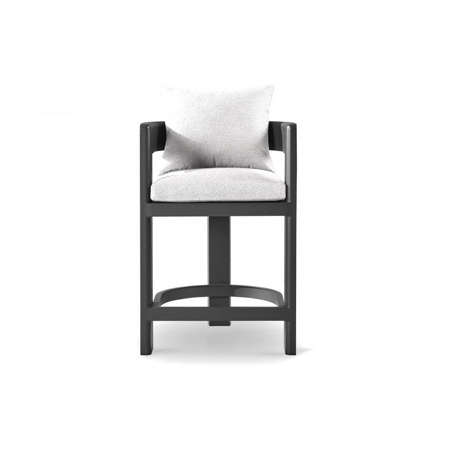 Harbour Victoria Counter Stool - Aluminum Asteroid, Panama Blanco