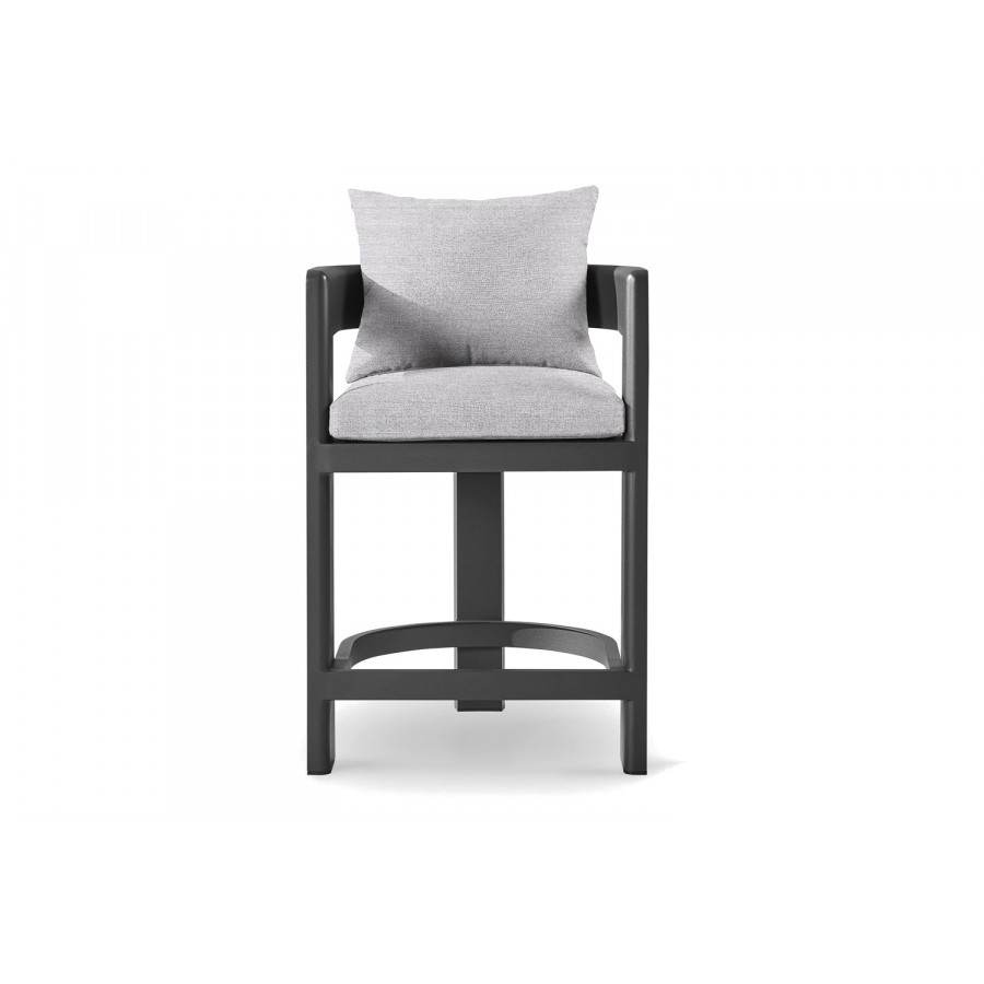 Harbour Victoria Counter Stool - Aluminum Asteroid, Panama Cloud