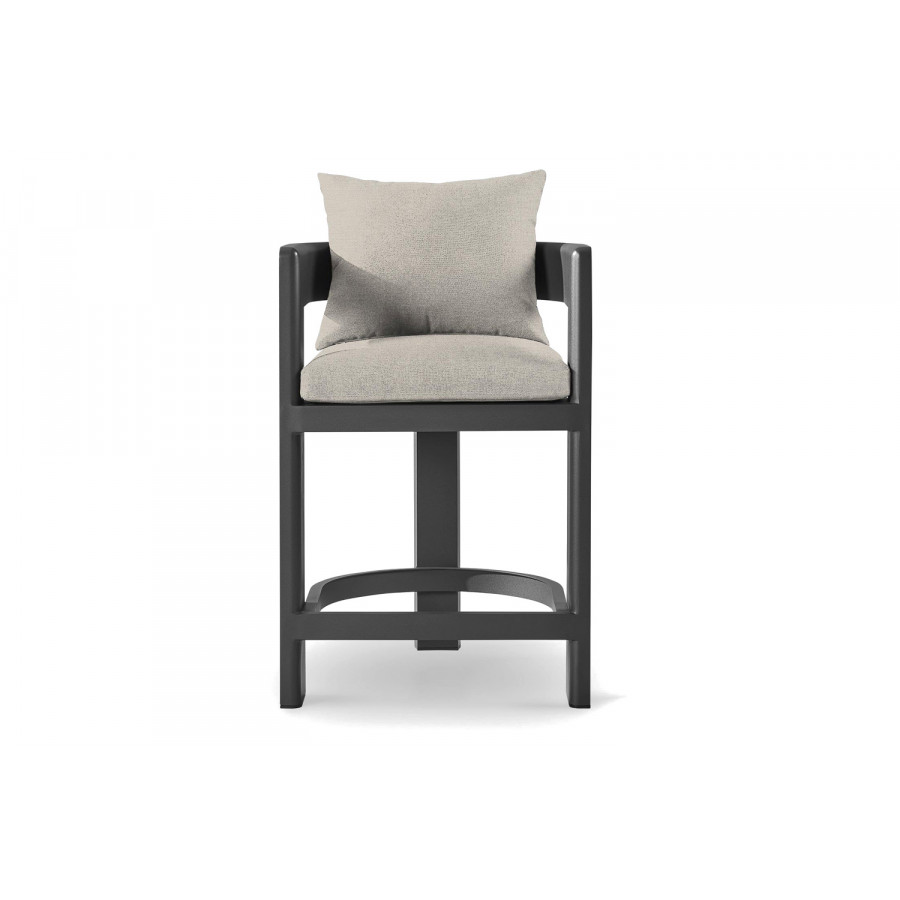 Harbour Victoria Counter Stool - Aluminum Asteroid, Panama Marble