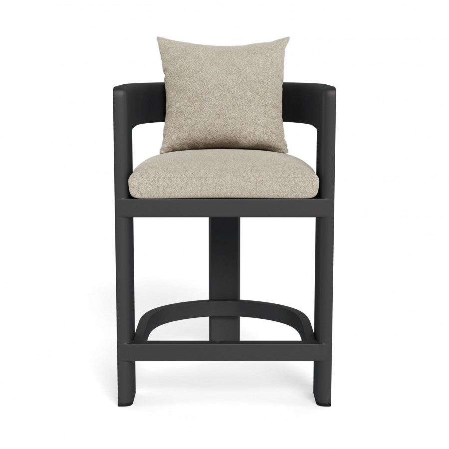 Harbour Victoria Aluminum Counter Stool - Aluminum Asteroid / Siesta Taupe