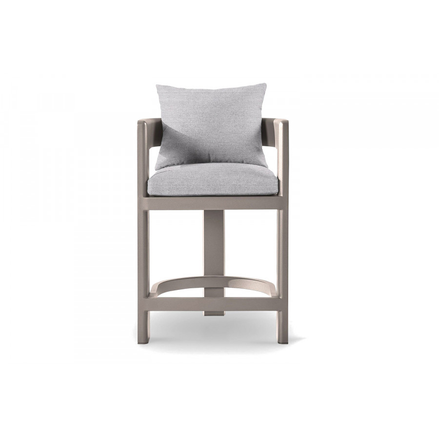 Harbour Victoria Counter Stool - Aluminum Taupe, Panama Cloud