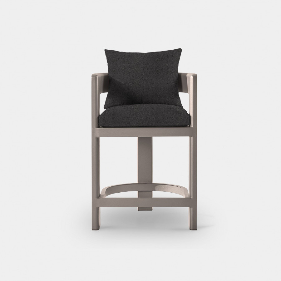 Harbour Victoria Counter Stool - Aluminum Taupe, Riviera Slate