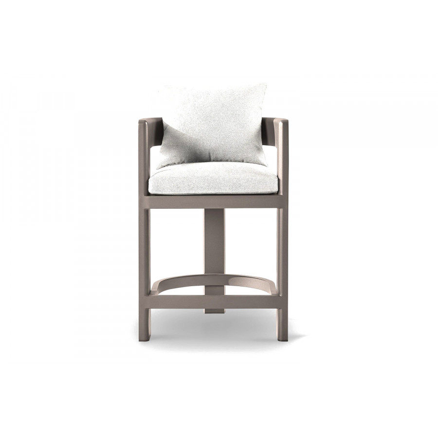 Harbour Victoria Counter Stool - Aluminum Taupe, Siesta Ivory