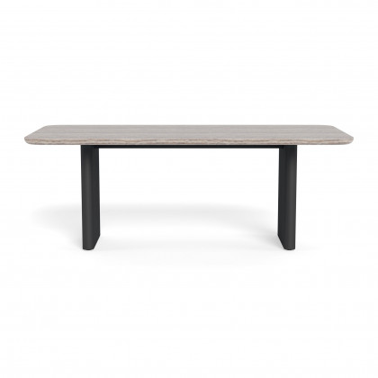 Harbour Victoria Aluminum Stone Dining Table 81"