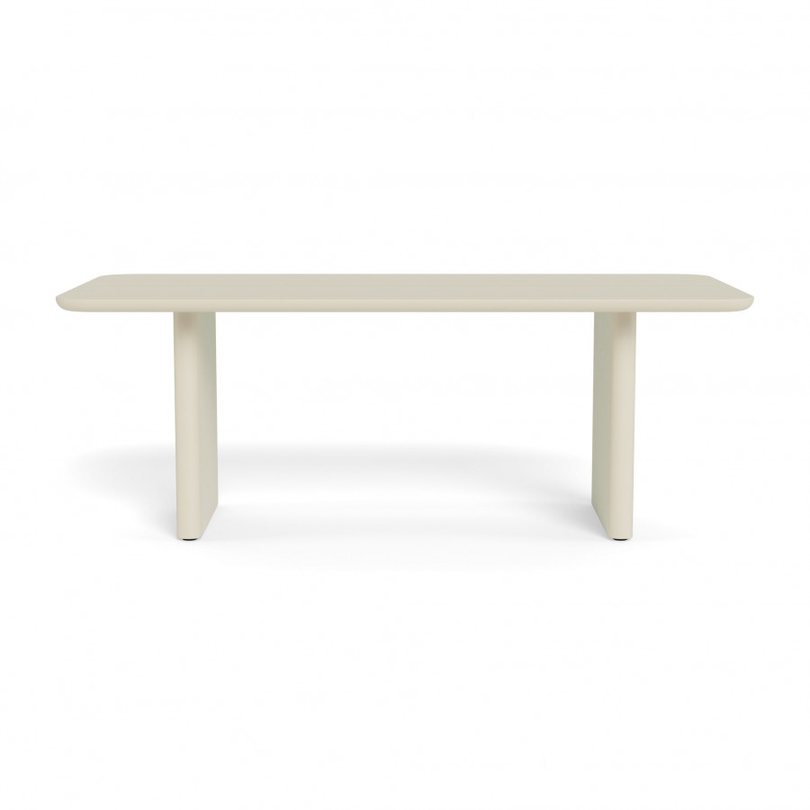 Harbour Victoria Aluminum Slatted Dining Table 81" - Aluminum Bone