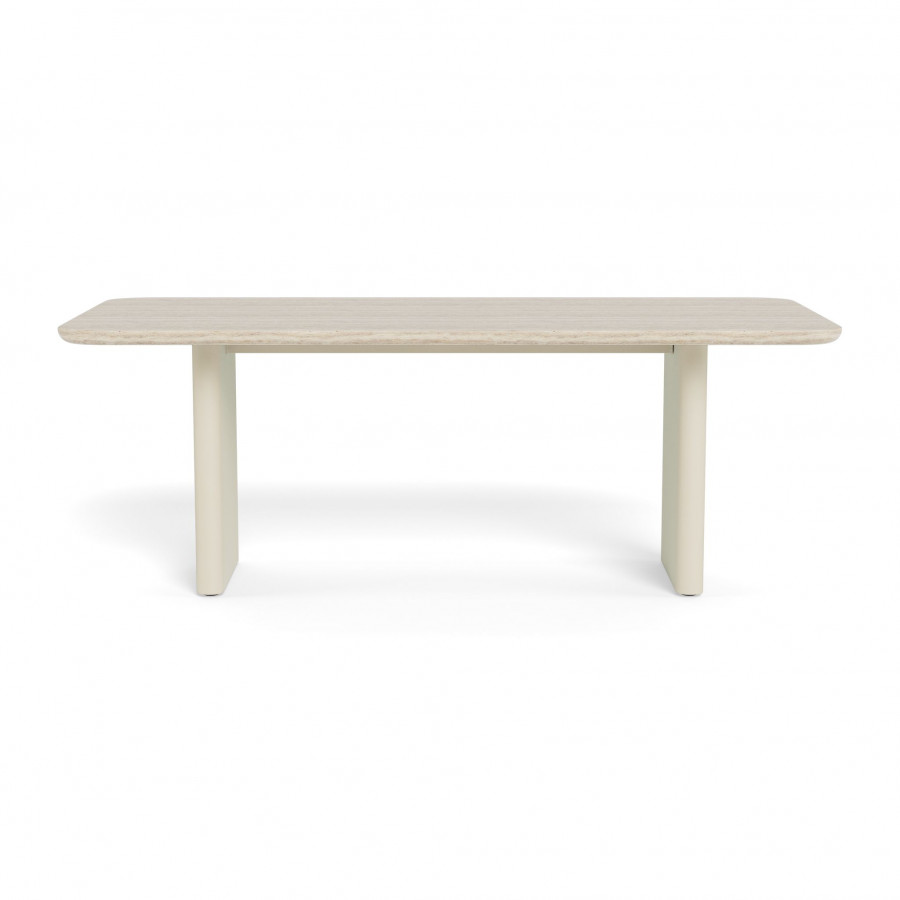 Harbour Victoria Aluminum Stone Dining Table 81"