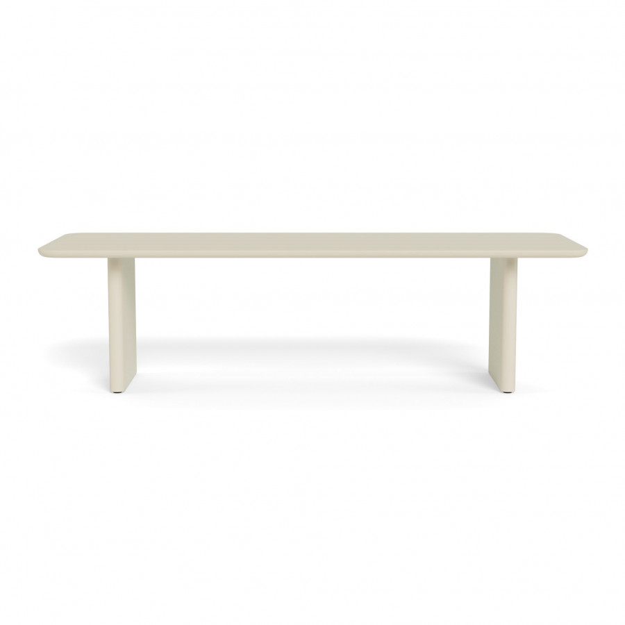 Harbour Victoria Aluminum Slatted Dining Table 108" - Aluminum Bone