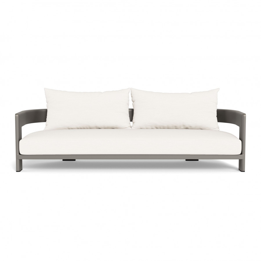 Harbour Victoria Aluminum 3 Seat Sofa - Aluminum Taupe / Panama Blanco