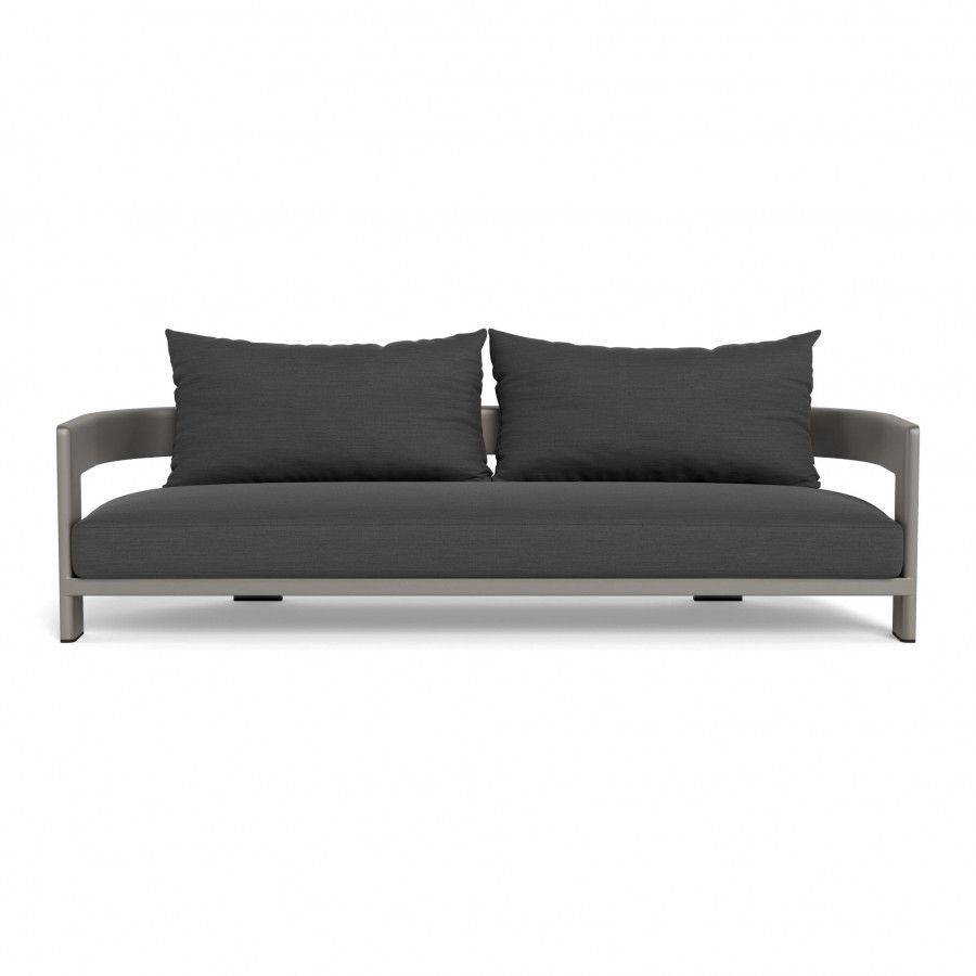 Harbour Victoria Aluminum 3 Seat Sofa - Aluminum Taupe / Panama Grafito
