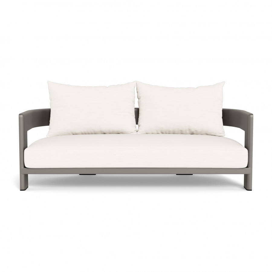 Harbour Victoria Aluminum 2 Seat Sofa - Aluminum Taupe / Panama Blanco