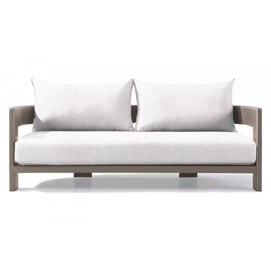 Harbour Victoria 2 Seat Sofa - Aluminum Taupe, Panama Blanco