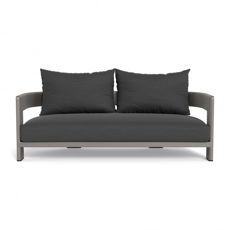 Harbour Victoria Aluminum 2 Seat Sofa - Aluminum Taupe / Panama Grafito