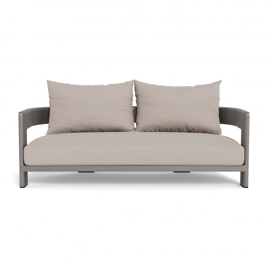 Harbour Victoria Aluminum 2 Seat Sofa - Aluminum Taupe / Panama Marble