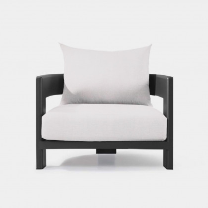Harbour Victoria Aluminum Lounge Chair - Aluminum Asteroid / Panama Blanco