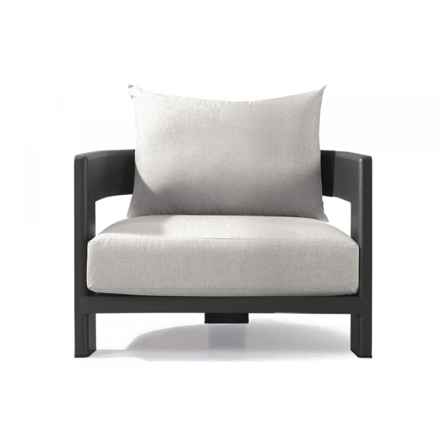 Harbour Victoria Lounge Chair - Aluminum Asteroid, Siesta Ivory