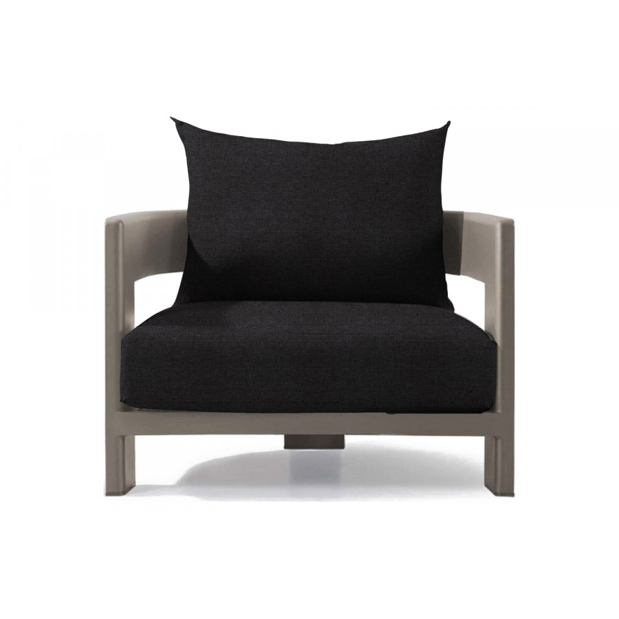 Harbour Victoria Lounge Chair - Aluminum Taupe, Copacabana Midnight