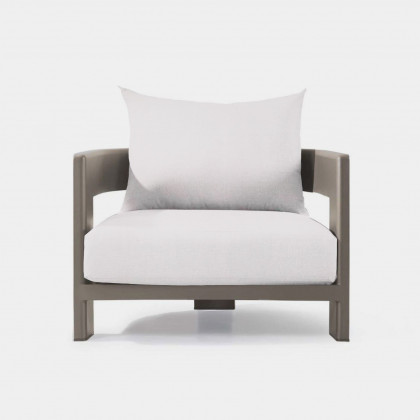 Harbour Victoria Aluminum Lounge Chair - Aluminum Taupe / Panama Blanco