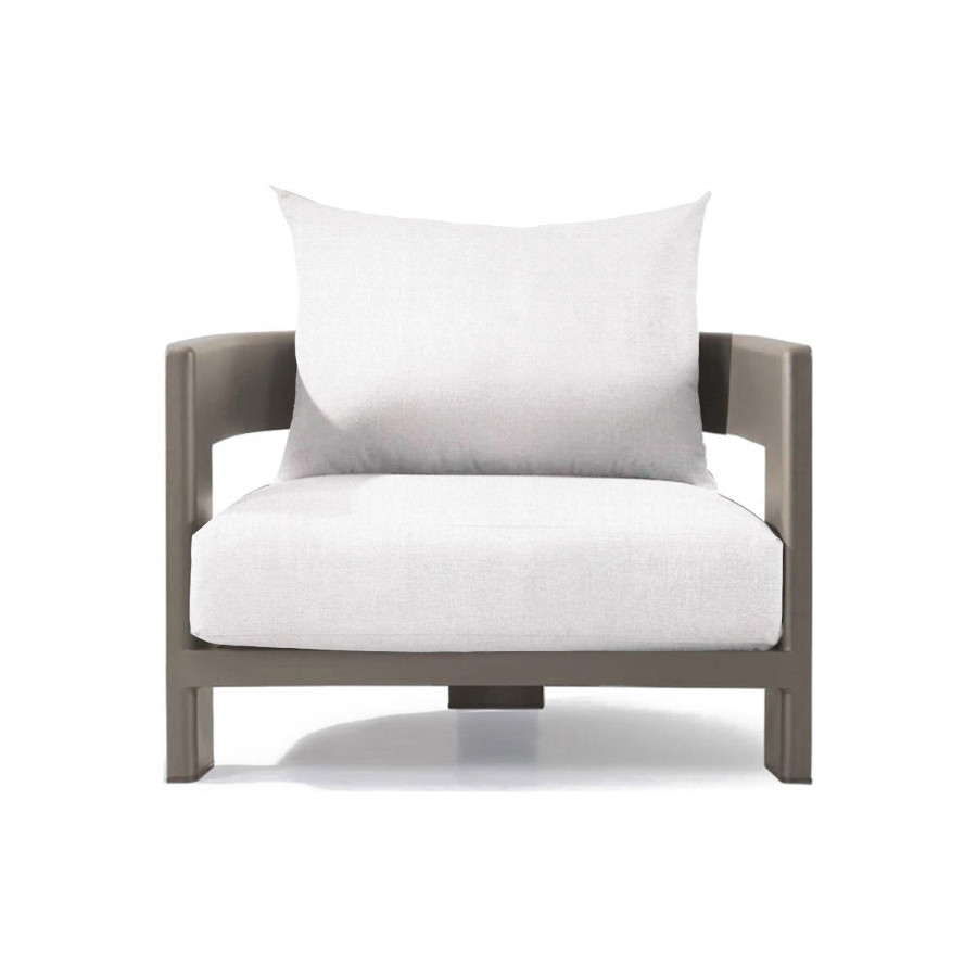 Harbour Victoria Lounge Chair - Aluminum Taupe, Panama Blanco