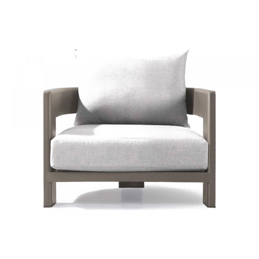 Harbour Victoria Lounge Chair - Aluminum Taupe, Panama Cloud