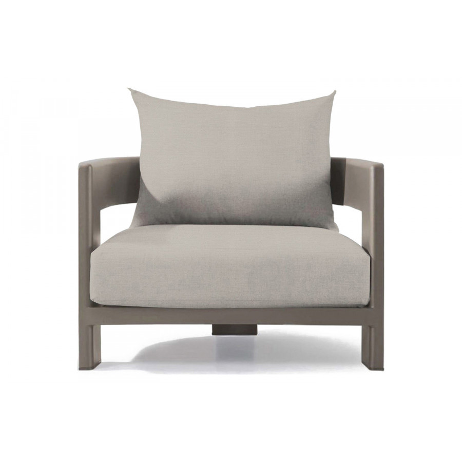 Harbour Victoria Lounge Chair - Aluminum Taupe, Panama Marble