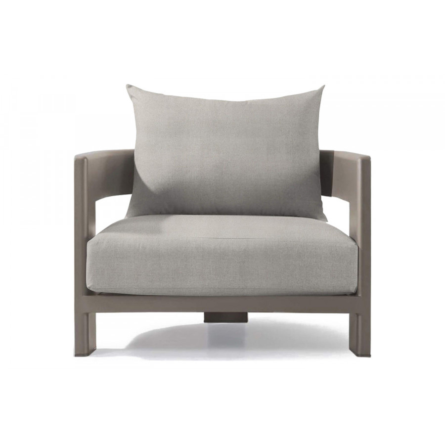 Harbour Victoria Lounge Chair - Aluminum Taupe, Riviera Ivory