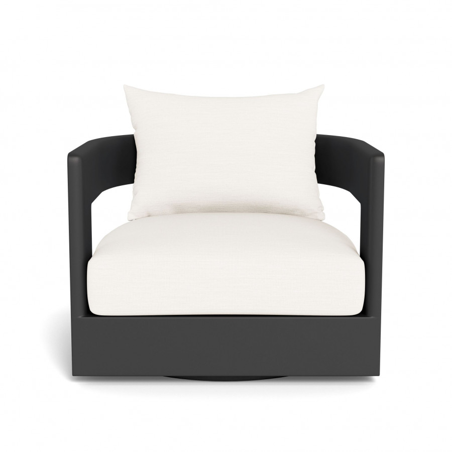 Harbour Victoria Aluminum Swivel Lounge Chair - Aluminum Asteroid / Panama Blanco