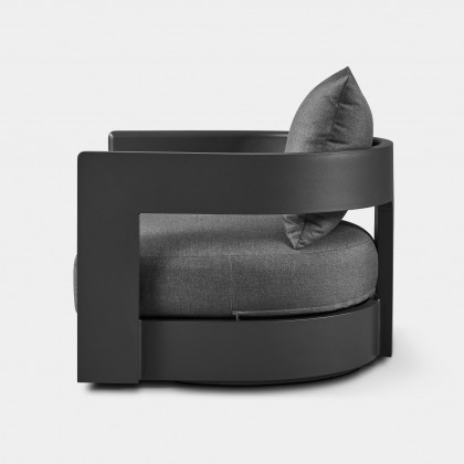 Harbour Victoria Aluminum Swivel Lounge Chair - Aluminum Asteroid / Panama Grafito