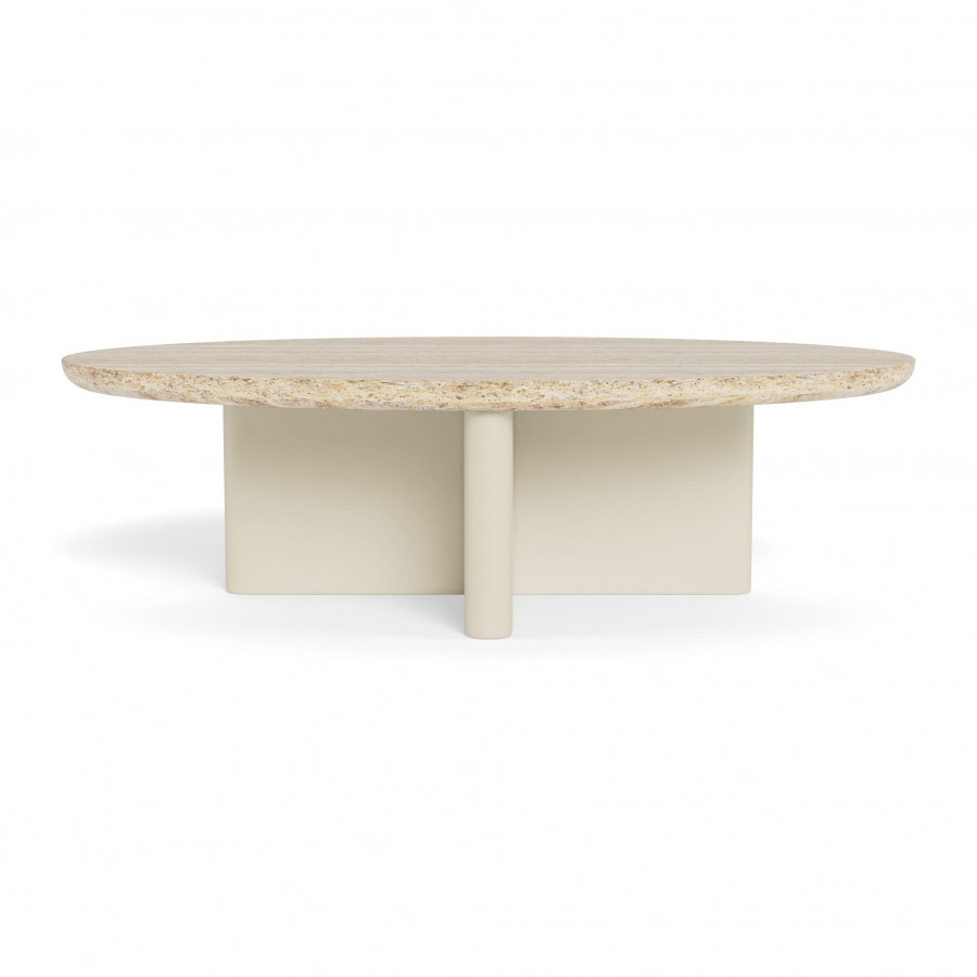 Harbour Victoria Aluminum Oval Stone Coffee Table