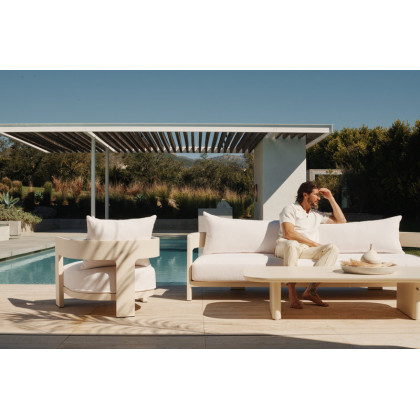 Harbour Victoria Aluminum Round Slatted Coffee Table - Aluminum Asteroid
