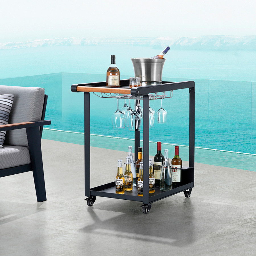 Higold - Dining Cart in Brown/Black, Sturdy Steel