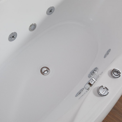 HMR - Acrylic Oval Whirlpool Water Massage in 71"L, White