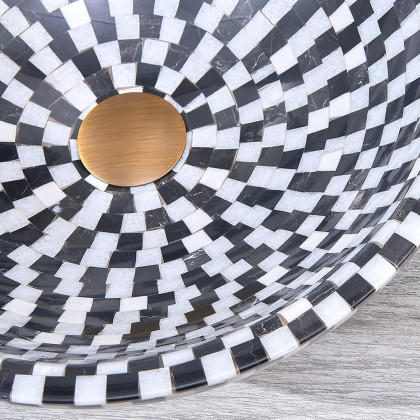HMR - Bathroom Bowl Shape Mosaic Design in Natural Stone