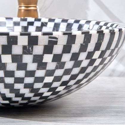 HMR - Bathroom Bowl Shape Mosaic Design in Natural Stone
