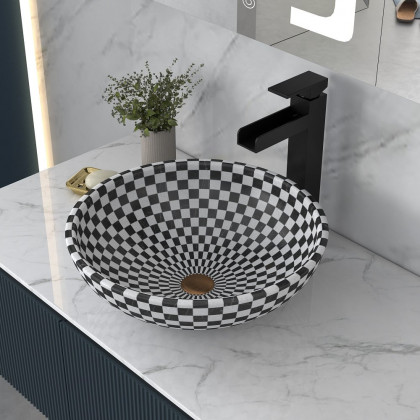 HMR - Bathroom Bowl Shape Mosaic Design in Natural Stone