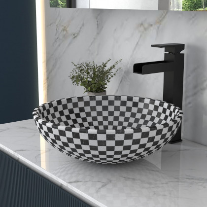 HMR - Bathroom Bowl Shape Mosaic Design in Natural Stone