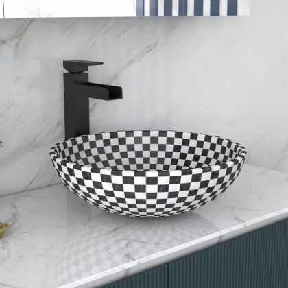 HMR - Bathroom Bowl Shape Mosaic Design in Natural Stone