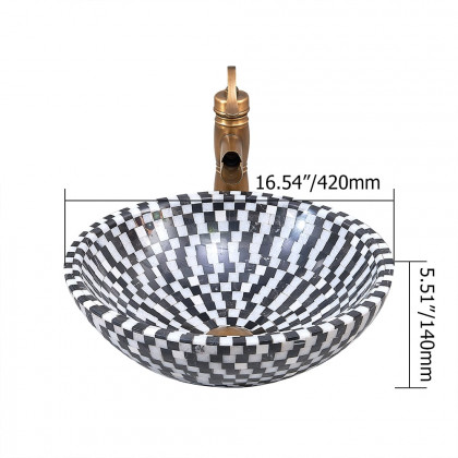 HMR - Bathroom Bowl Shape Mosaic Design in Natural Stone