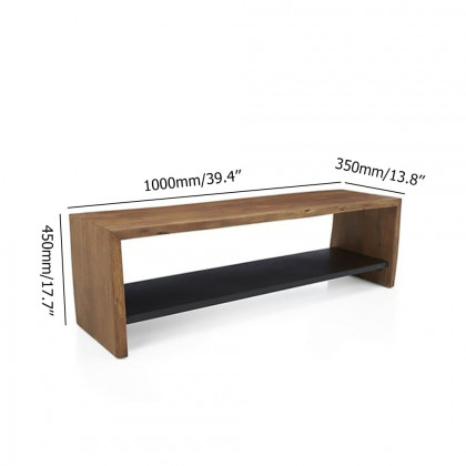 HMR - 39" Rustic Wood Entryway Bench with Shoe Rack