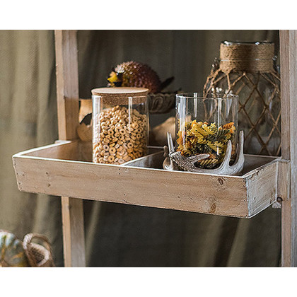 HMR - Solid Wood Garden Cart Display Bench in Natural
