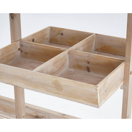 HMR - Solid Wood Garden Cart Display Bench in Natural