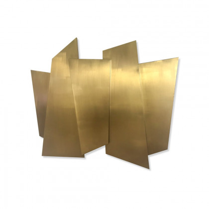 HMR - 35.4" Luxury Irregular Stainless Steel Wall Decor Geometric Art in Gold for Living Room