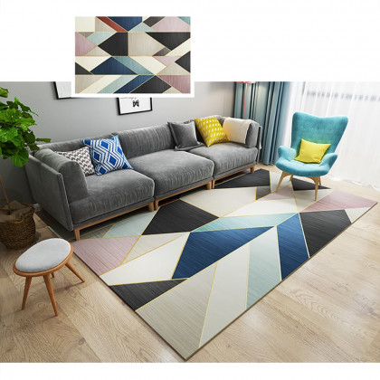 HMR - 6' x 9' Modern Gradient Geometric Multi-colored Rectangle Area Rug