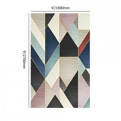 HMR - 6' x 9' Modern Gradient Geometric Multi-colored Rectangle Area Rug