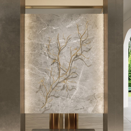 HMR - Luxury Creative Metal Branch & Birds Wall Decor Home Art in Gold in Living Room