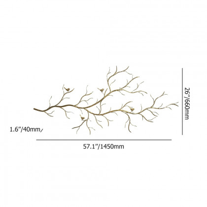 HMR - Luxury Creative Metal Branch & Birds Wall Decor Home Art in Gold in Living Room