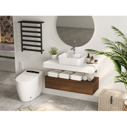HMR - 24" Frameless Round LED Bathroom Vanity Mirror Acrylic Anti-Fog Wall Mirror