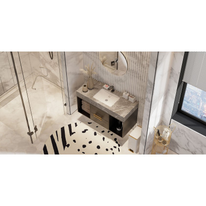 HMR - 24" Frameless Round LED Bathroom Vanity Mirror Acrylic Anti-Fog Wall Mirror