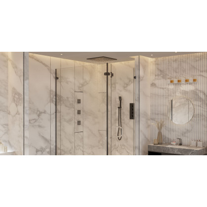 HMR - 24" Frameless Round LED Bathroom Vanity Mirror Acrylic Anti-Fog Wall Mirror