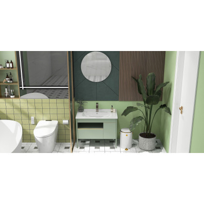 HMR - 24" Frameless Round LED Bathroom Vanity Mirror Acrylic Anti-Fog Wall Mirror